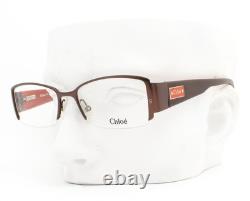 Chloe Half Rim Eyeglasses Glasses CL1155 C02 Semi Gloss Brown Metal 50mm No Case