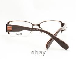 Chloe Half Rim Eyeglasses Glasses CL1155 C02 Semi Gloss Brown Metal 50mm No Case
