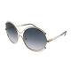 Chloe Isadora Wire Rimmed Round Sunglasses Silver Gray Ombre 59 Mm Womens Big