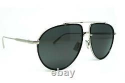 Christian Dior Men Diorblacksuit Au F4a0 Silver Black Rim -grey Lens Sunglasses