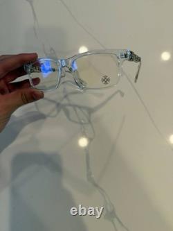 Chrome Hearts Clear Full Rim Plastic Eyeglasses Frames with Silver Detailing
