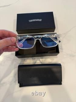 Chrome Hearts Clear Full Rim Plastic Eyeglasses Frames with Silver Detailing