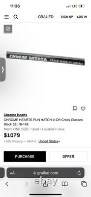 Chrome Hearts FUN HATCH 925 silver Black Square Full Rim Eyeglasses