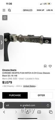 Chrome Hearts FUN HATCH 925 silver Black Square Full Rim Eyeglasses