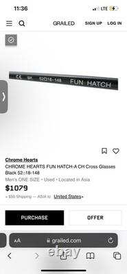 Chrome Hearts FUN HATCH 925 silver Black Square Full Rim Eyeglasses