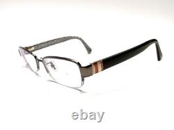 Coach Half Rim Oval Rectangle Glasses W Logo Temple 9081 Silver Black 52 17 135