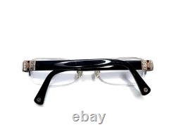 Coach Half Rim Oval Rectangle Glasses W Logo Temple 9081 Silver Black 52 17 135
