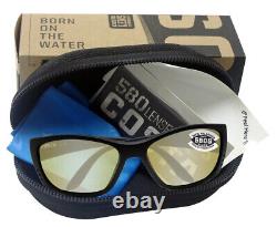 Costa Del Mar Fisch Blackout Frame Sunrise Silver Mirror 580 Glass Lens