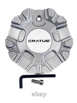 Cratus Wheels Silver Wheel Rim Center Cap # CR 103-CAR (4 CAPS) + BOLT