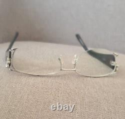 DIOR CD3714 DYY Italy Silver/Blk Gray Half Rim Eyeglasses Frame 53-17-30 With Case