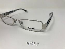 DKNY DY5566 1002 52-16-135 Black Silver Full Rim Flex Hinge Eyeglass C154