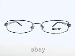 DKNY Silver Metal Rectangular Glasses Tortoise Lucite Flex Temple 50 17 135 NEW