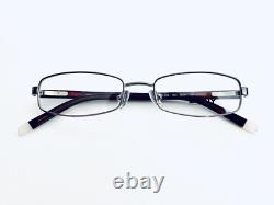 DKNY Silver Metal Rectangular Glasses Tortoise Lucite Flex Temple 50 17 135 NEW