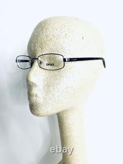 DKNY Silver Metal Rectangular Glasses Tortoise Lucite Flex Temple 50 17 135 NEW