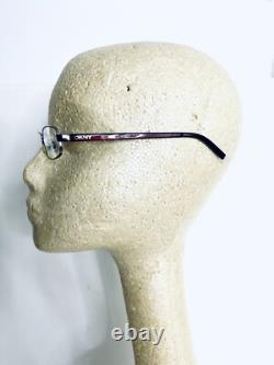 DKNY Silver Metal Rectangular Glasses Tortoise Lucite Flex Temple 50 17 135 NEW