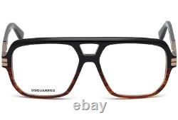 DSQUARED2 DQ5208 005 Black Havana Aviator Optical Eyeglasses Frame 56-15-140 LP