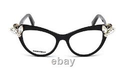 DSQUARED2 DQ5213 001 Black Plastic Cat Eye Optical Eyeglasses Frame 53-18-140 RX
