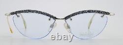 Daniel Swarowski Vintage Glasses Spectacles S030 Silver 23 KT Gp half Rim Oval +