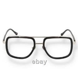 Danshari Black Diamond Da00604cm Shiny Black /silver Trim Eyeglasses 52-18 Japan