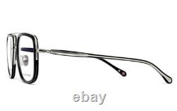 Danshari Black Diamond Da00604cm Shiny Black /silver Trim Eyeglasses 52-18 Japan
