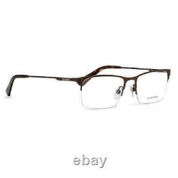 Diesel DL5347 050 Matte Brown Semi Rim Metal Optical Eyeglasses Frame 55-18-145