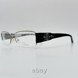 Dior Eyeglasses Women square black silver Flower Half-rim Logo Mod. CD3734 NEW