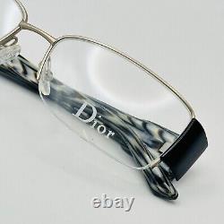 Dior Eyeglasses Women square black silver Flower Half-rim Logo Mod. CD3734 NEW