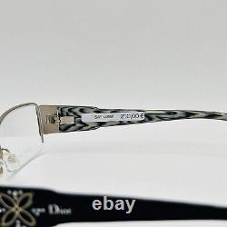 Dior Eyeglasses Women square black silver Flower Half-rim Logo Mod. CD3734 NEW