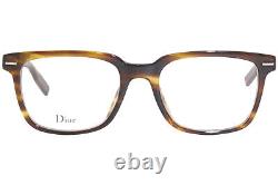 Dior Homme Blacktie223 BN8 Eyeglasses Frame Men's Striped Light Havana 52mm