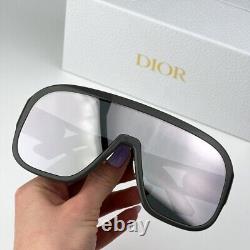 Dior Men Sunglasses Grey Silver Mirror Mask DIORBOBBYSPORT M1U 45A7 NEW