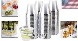 Disposable 9 oz Clear Plastic Tumblers with Silver Rim Perfect for Any Party