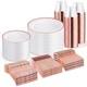 Disposable Dinnerware Set 100 Guests Elegant Gold Rimmed Plastic Plates Cutlery