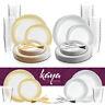 Disposable Plastic Dinnerware Set Wedding Party Package Metallic Swirl Design