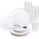 Disposable Plastic Dinnerware Wedding Party Package Organic Round Plates Set