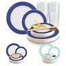 Disposable Plastic Dinnerware Wedding Party Package Spiral Rimmed Plates Set
