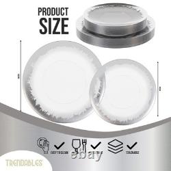 Disposable Plates For Party Supplies Silver Rimmed Plastic Plates With Silv