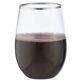 Disposable Silver Rim Stemless Wine Goblet Glasses 16 Oz Set For Parties Bulk