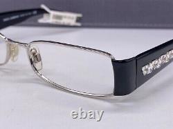 Dolce Gabbana Eyeglasses Frames woman Silver Black Rhinestone Full Rim Dg 1160