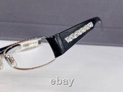 Dolce Gabbana Eyeglasses Frames woman Silver Black Rhinestone Full Rim Dg 1160