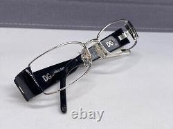 Dolce Gabbana Eyeglasses Frames woman Silver Black Rhinestone Full Rim Dg 1160