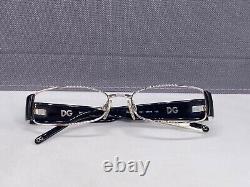 Dolce Gabbana Eyeglasses Frames woman Silver Black Rhinestone Full Rim Dg 1160