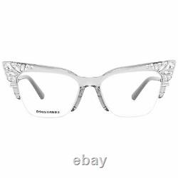 Dsquared2 DQ 5255 Women Silver Optical Frame Plastic Crystal Full Rim Eyeglasses
