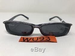 EasyClip Eyeglasses Frame with Clip-On EC190 48-16-135 Silver/Violet Full Rim WU93