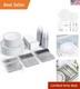Elegant 350-piece Disposable Dinnerware For 50 Guests Bpa-free Silver Rim