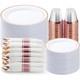 Elegant Disposable Party Plates Silver Rim 50 Dinner Salad Cups Utensils Set New