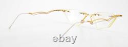 Elegant Vintage Glasses Lady Bat Design Rimless Gold Silver