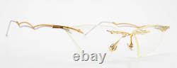 Elegant Vintage Glasses Lady Bat Design Rimless Gold Silver