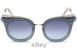 Emilio Pucci EP 104 Blue Lens Gold 92W Cat Eye Sunglasses Frame 66-15-140 EP0104