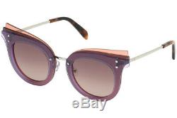Emilio Pucci EP 104 Purple Silver 80T Cat Eye Sunglasses Frame 66-15-140 EP0104