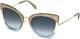 Emilio Pucci Ep 74 33w Gold Blue Cat Eye Sunglasses Frame 55-23-135 Ep0074